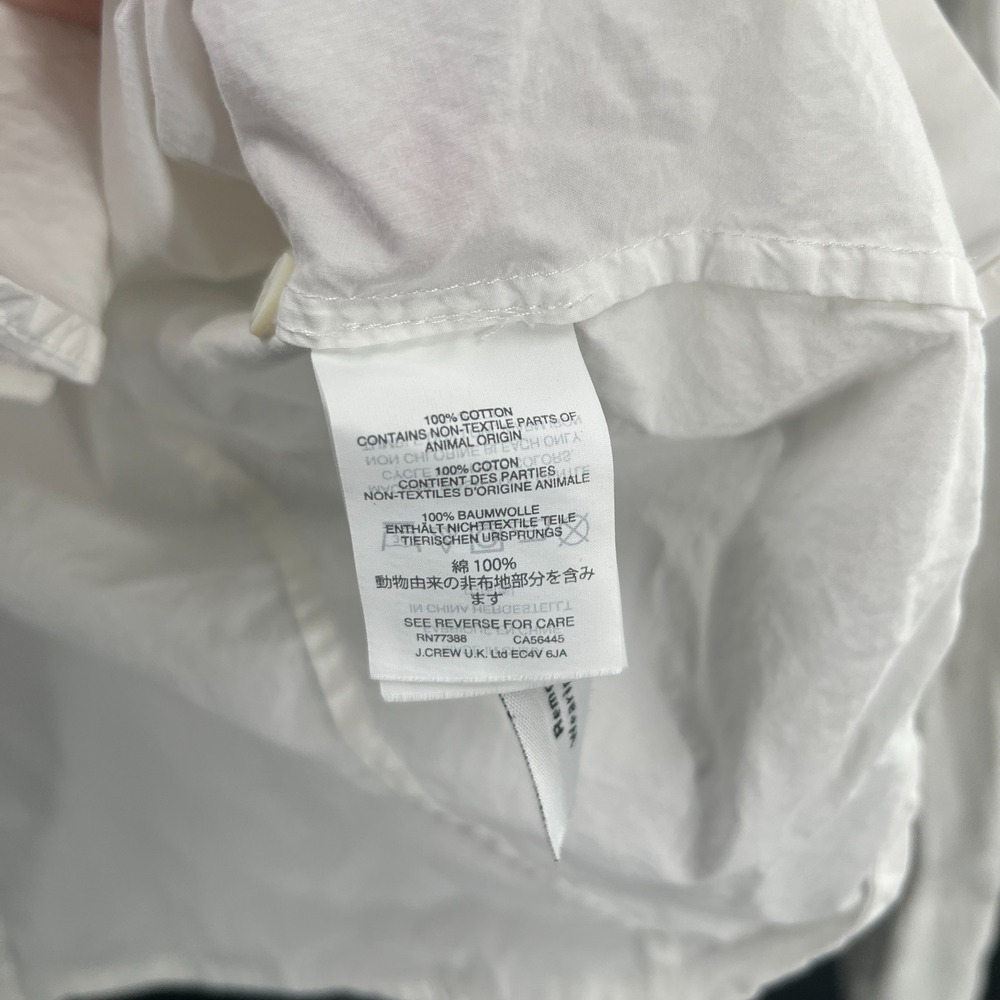 J.Crew classic white button front cotton shirt preppy classic casual nautical 0 - Picture 4 of 7